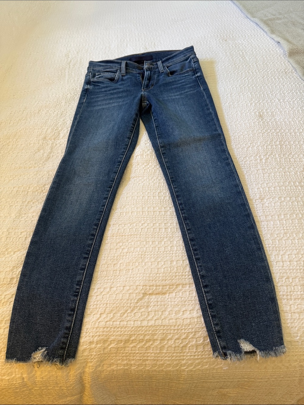 Joe's Jeans Dark Blue Skinny Jeans with Raw Hem